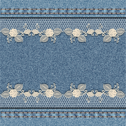 denim with lace vector background 