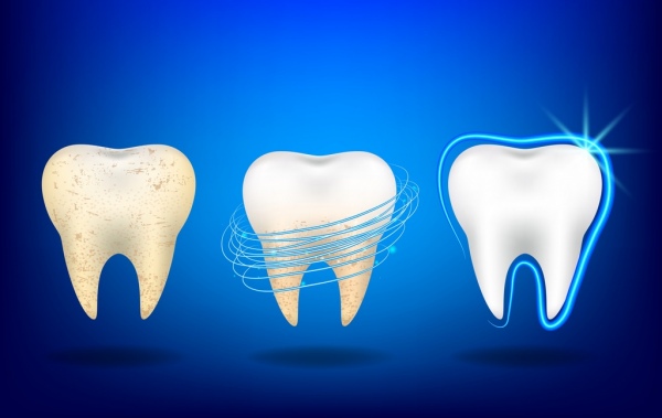 dental advertisement teeth icon white blue design