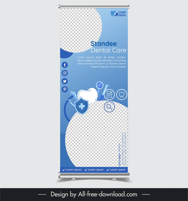 dental care template standee dentistry elements