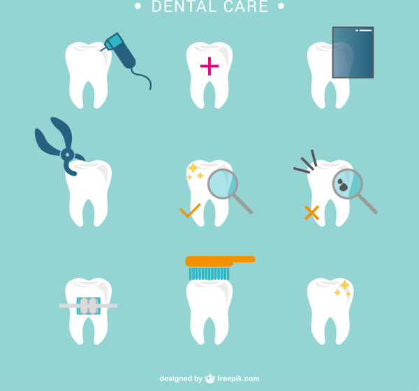 dental care vector icons 