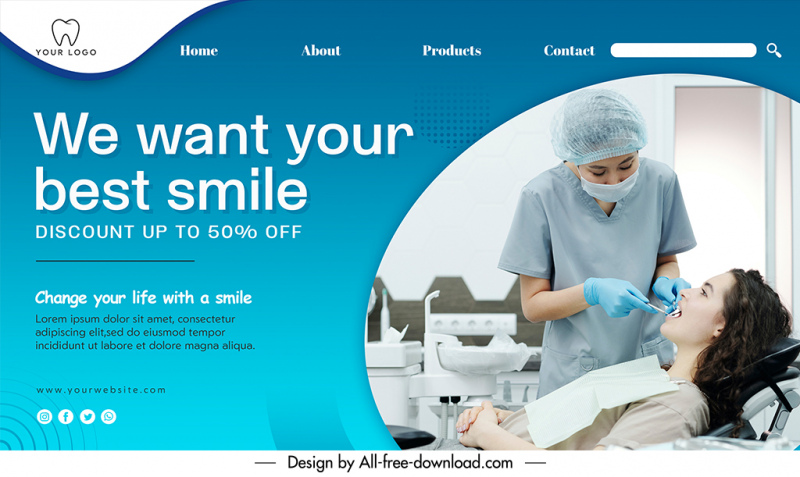 dental clinic landing page template  modern elegant design 