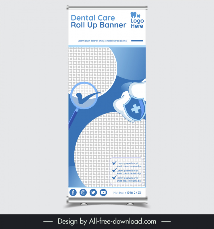 dental roll up banner template elegant design 