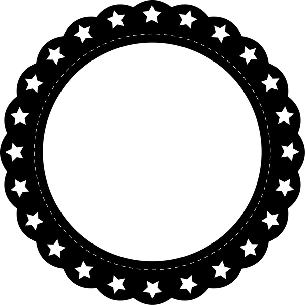 design circular contains a small star dashed lines