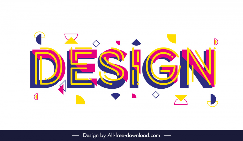 design logo template flat texts geometric shapes decor