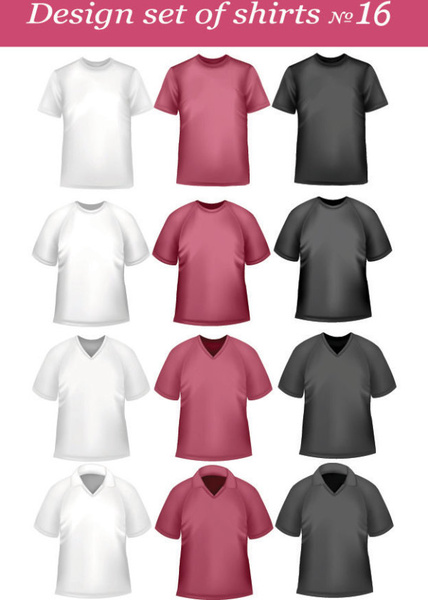design set of shirts vector template 