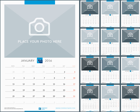 desk calendar16 with your photo vector