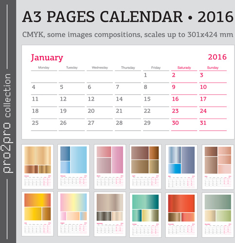desk calendar template16 vector