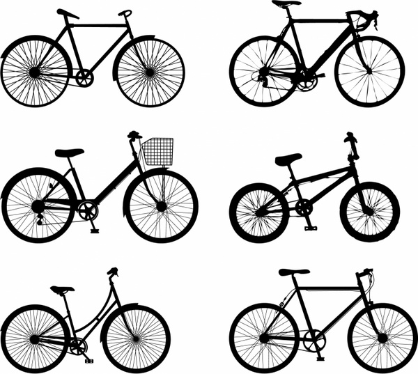 Detailed Bike Silhouettes