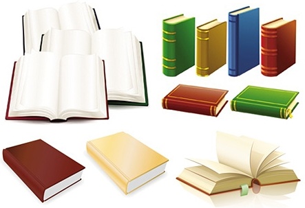 books icons design realistic colored design