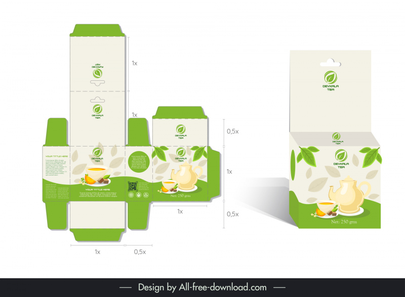 devkala tea packet template elegant modern decor