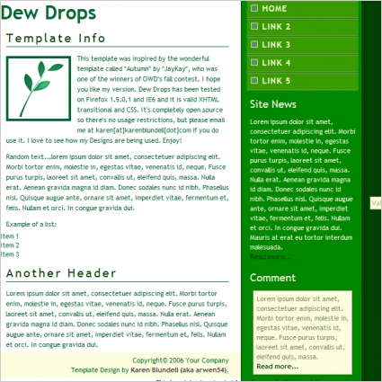 Dew Drops Template