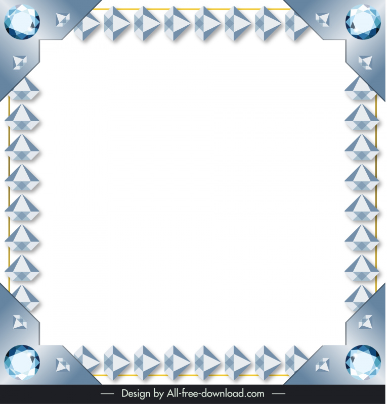 diamond border clipart template modern symmetric geometry