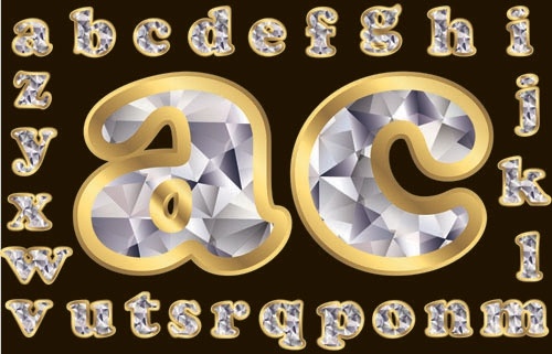 diamond letters 02 vector
