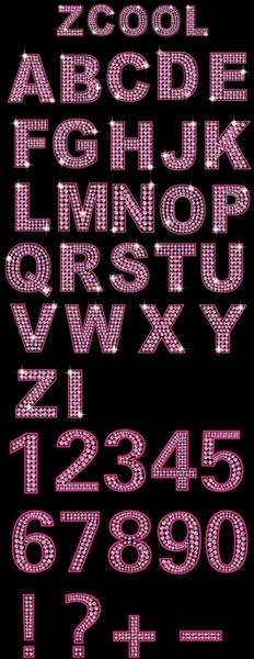 diamond letters and numbers vector pink and purple