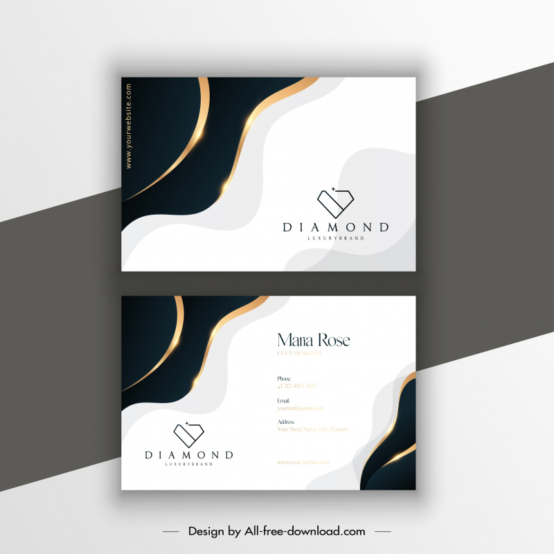 diamond shop business card templates contrast luxury