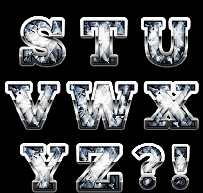 diamond styles alphabet design