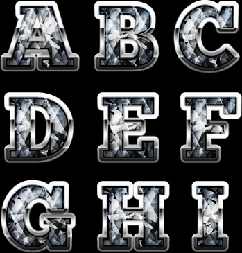 diamond styles alphabet design 