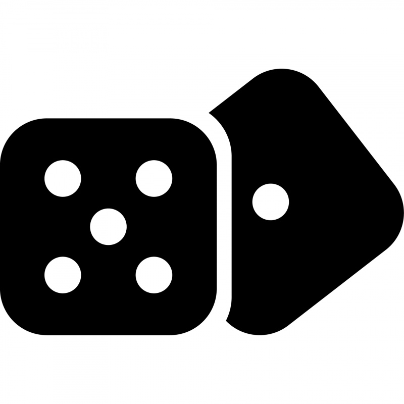 dice sign icon flat black white contrast sketch