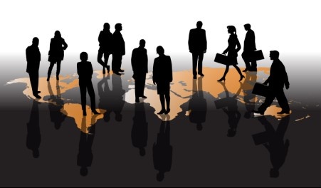 different business people vector background set 