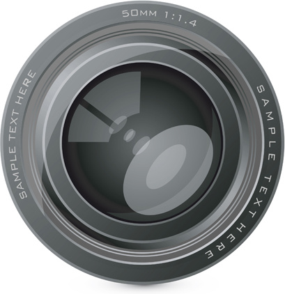 different camera lens mix vector set 