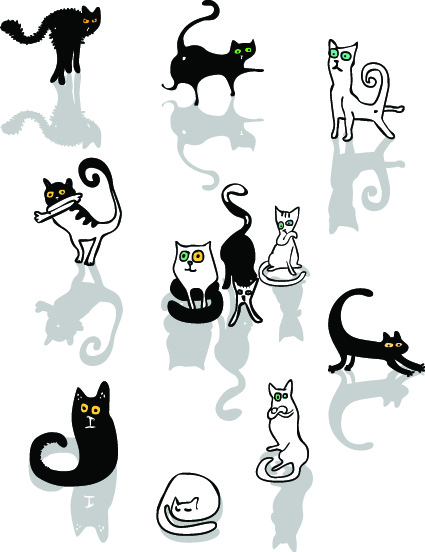 different cats vector illustration 