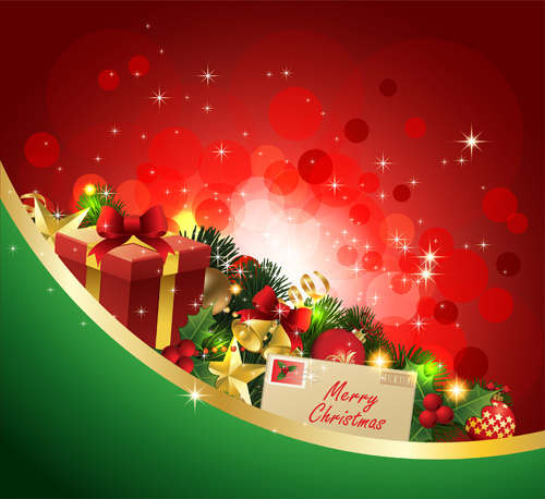 different christmas gifts box design elements vector