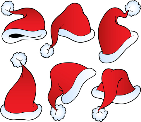 Download Different christmas hat design elements vector set Free ...