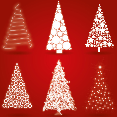 different christmas tree design vector