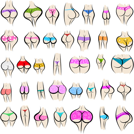 different female buttocks design vector 