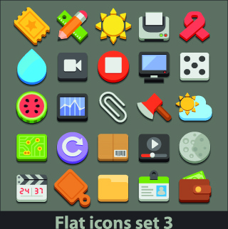 different flat icons vector set