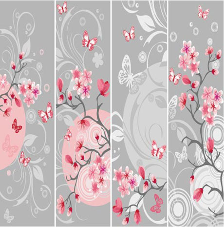 different floral background vector graphic
