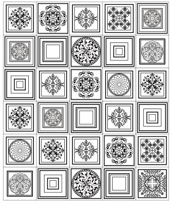 different floral pattern vectors set