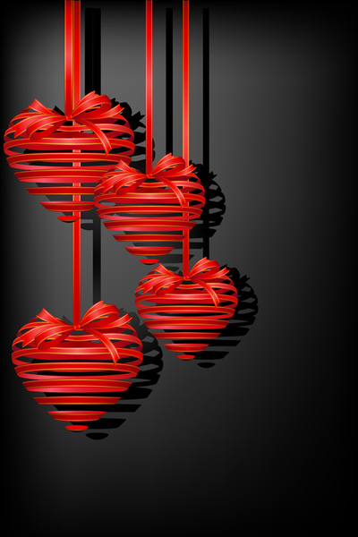 different heart background art vector