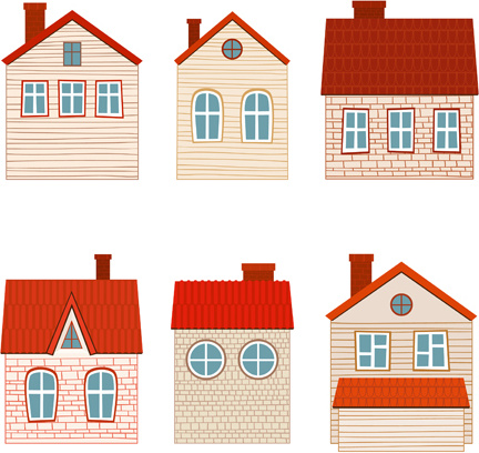 different house set vector 