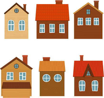 different house set vector 