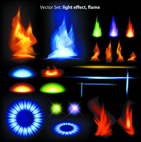 different light effects design elements vector