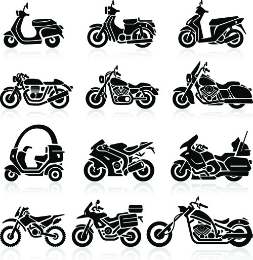 Download Different motorcycle vector silhouettes image Free vector ...