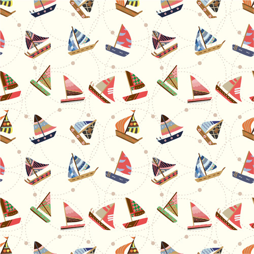different nautical pattern vector set
