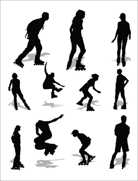 different of sport silhouette vector graphic set