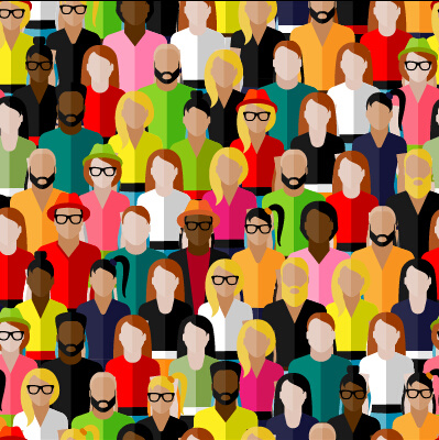 different people pattern seamless vector