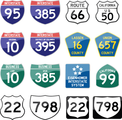 different road signs design vector