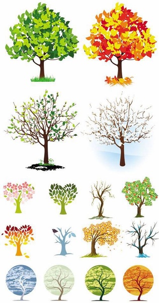 different shape tree design vector