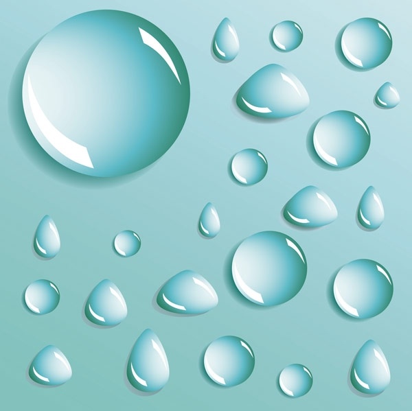 different shapes of water droplets water droplets vector