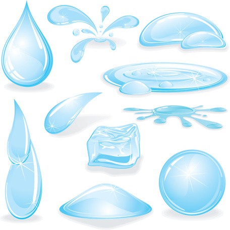 different shapes water drop creative design 