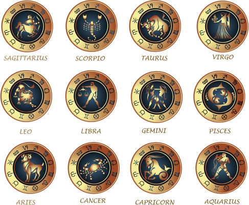 different signs of the zodiac design vector