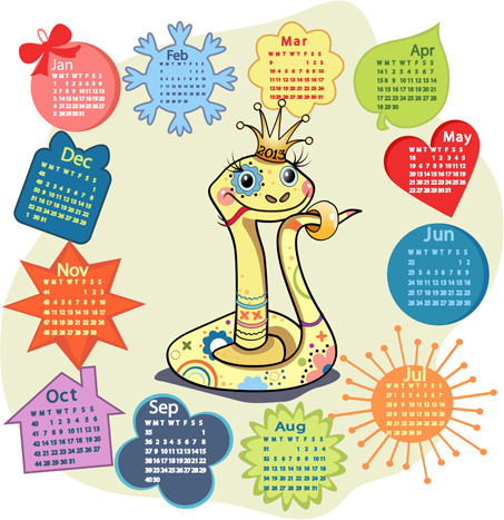 different snake13 design elements vector collection