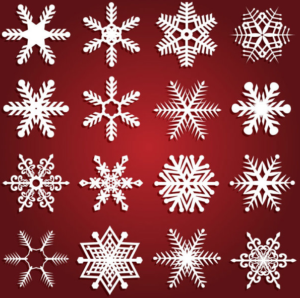 Different snowflake patterns design elements vector Free vector in ...