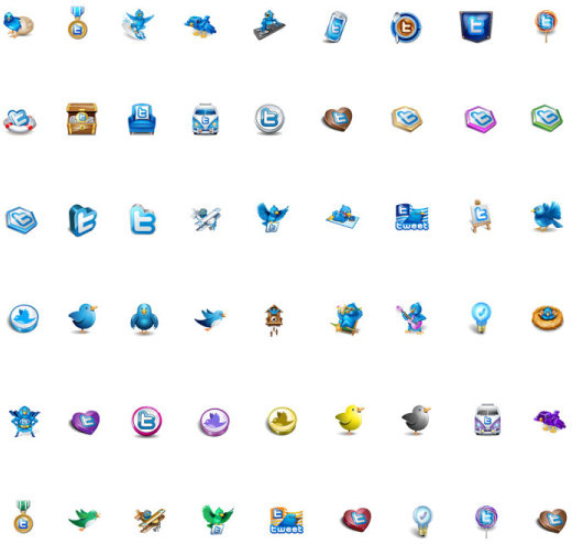 different twitter icons set