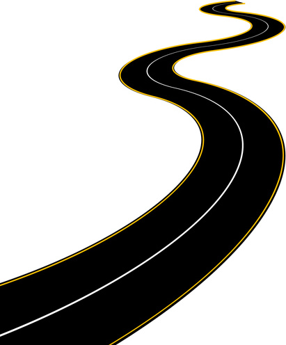 different winding road design vector