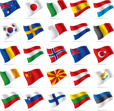 Download Different world flags elements vector Free vector in ...
